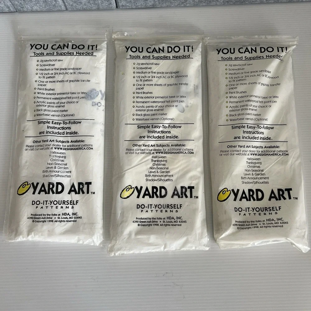 Yard Art Do It Yourself Wood Patterns Santa Reindeer Noel Lot of 3 Sealed